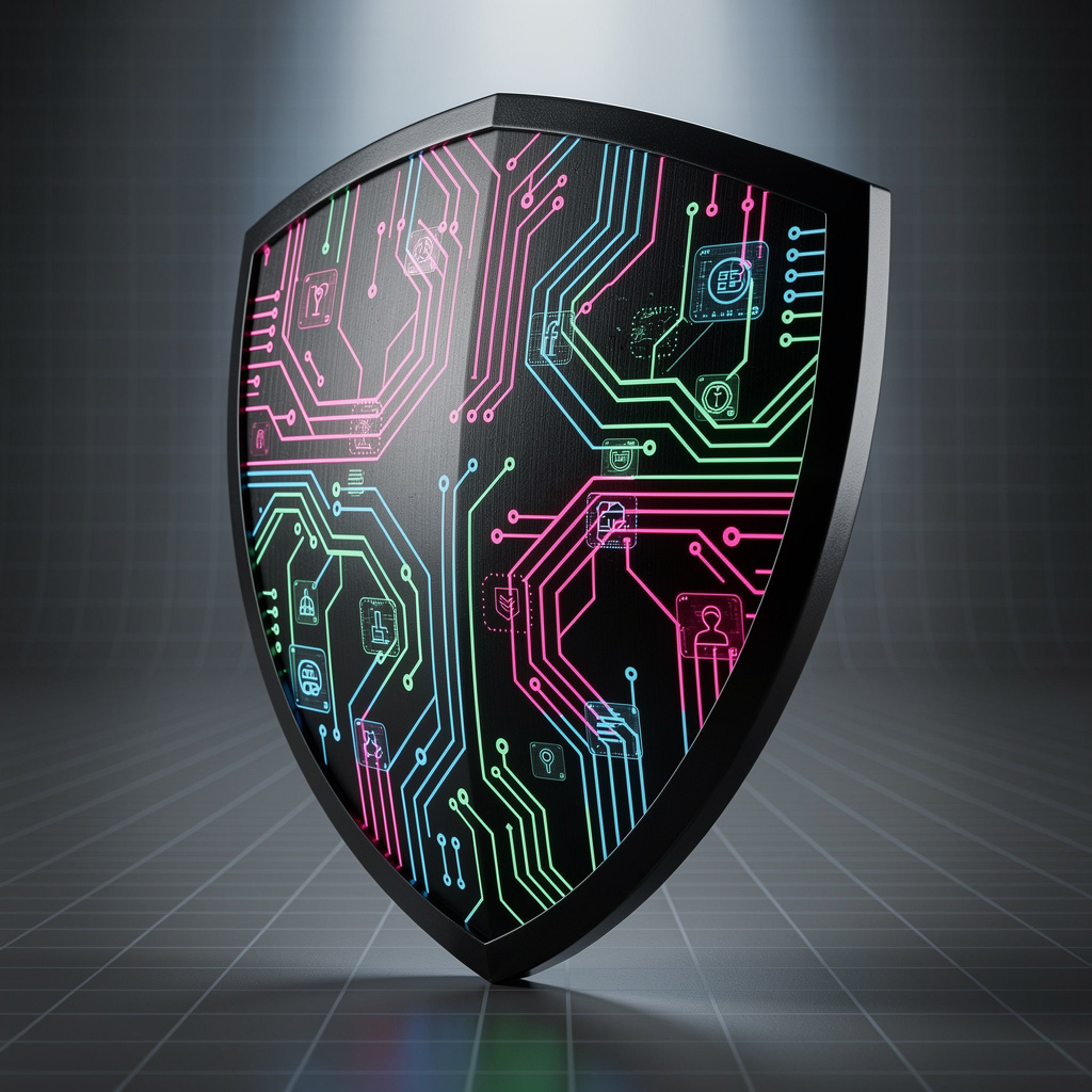 Digital shield icon representing data security