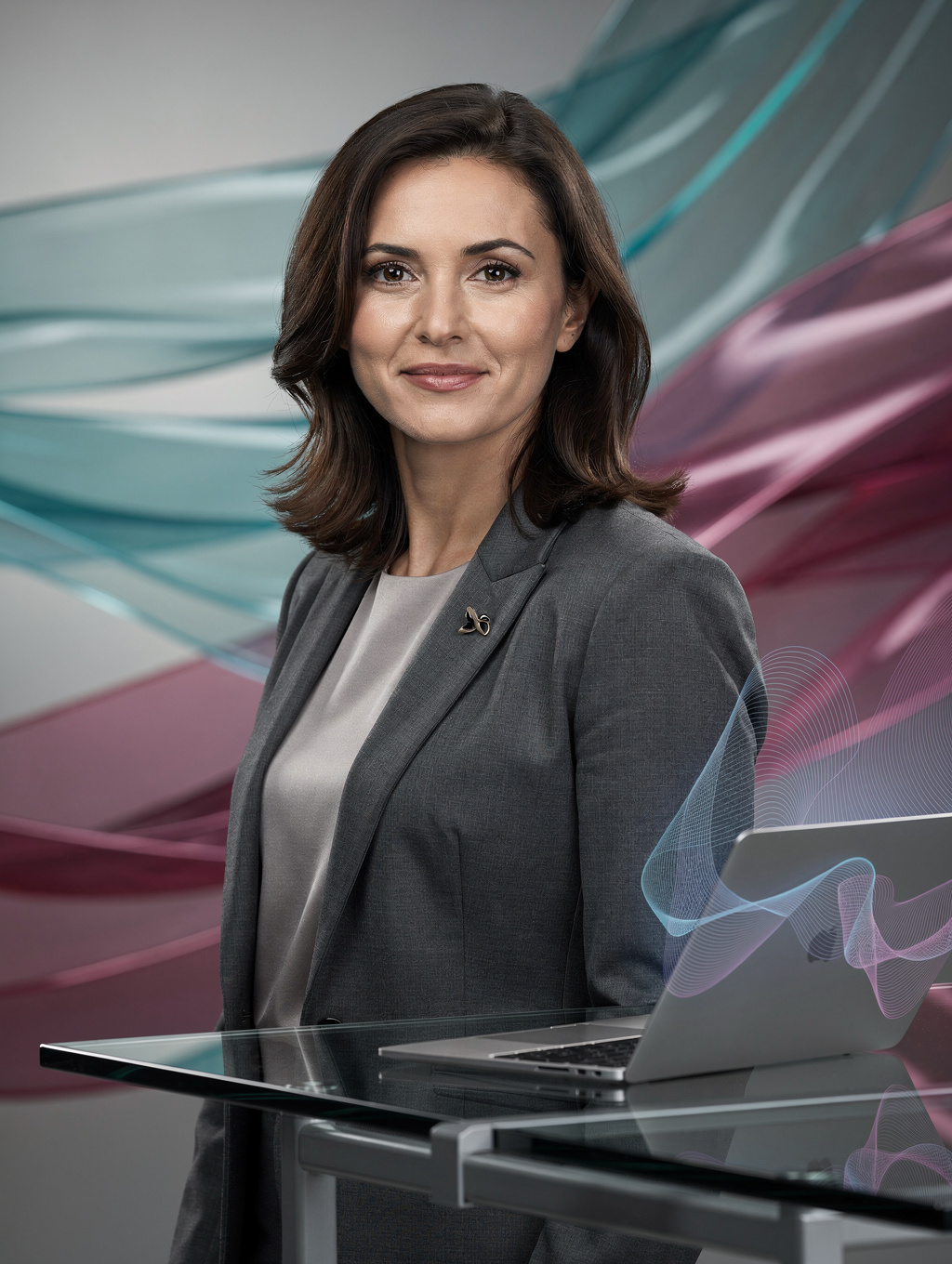 Portrait of Aisha Khan, head of product at Union Tech
